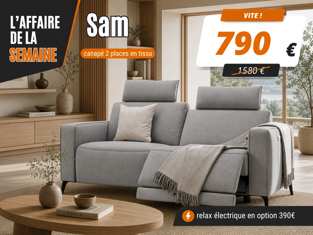 Canapé compact en tissu