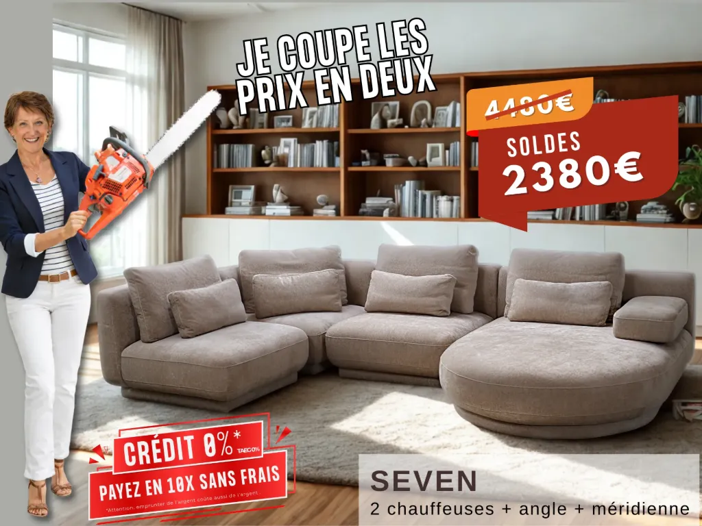 Canapé d'angle modulable Seven : design bas, confort plumes & configurations libres