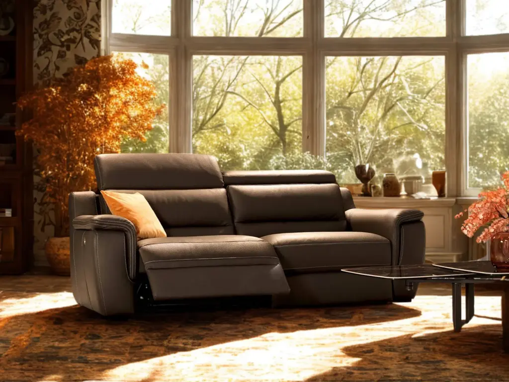 Salon en cuir Sofia (Brun, 1 relax  à gauche)