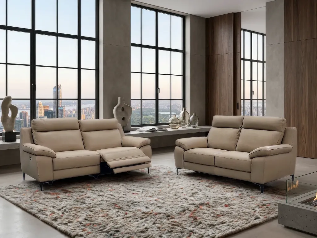 Salon cuir contemporain BOMBA