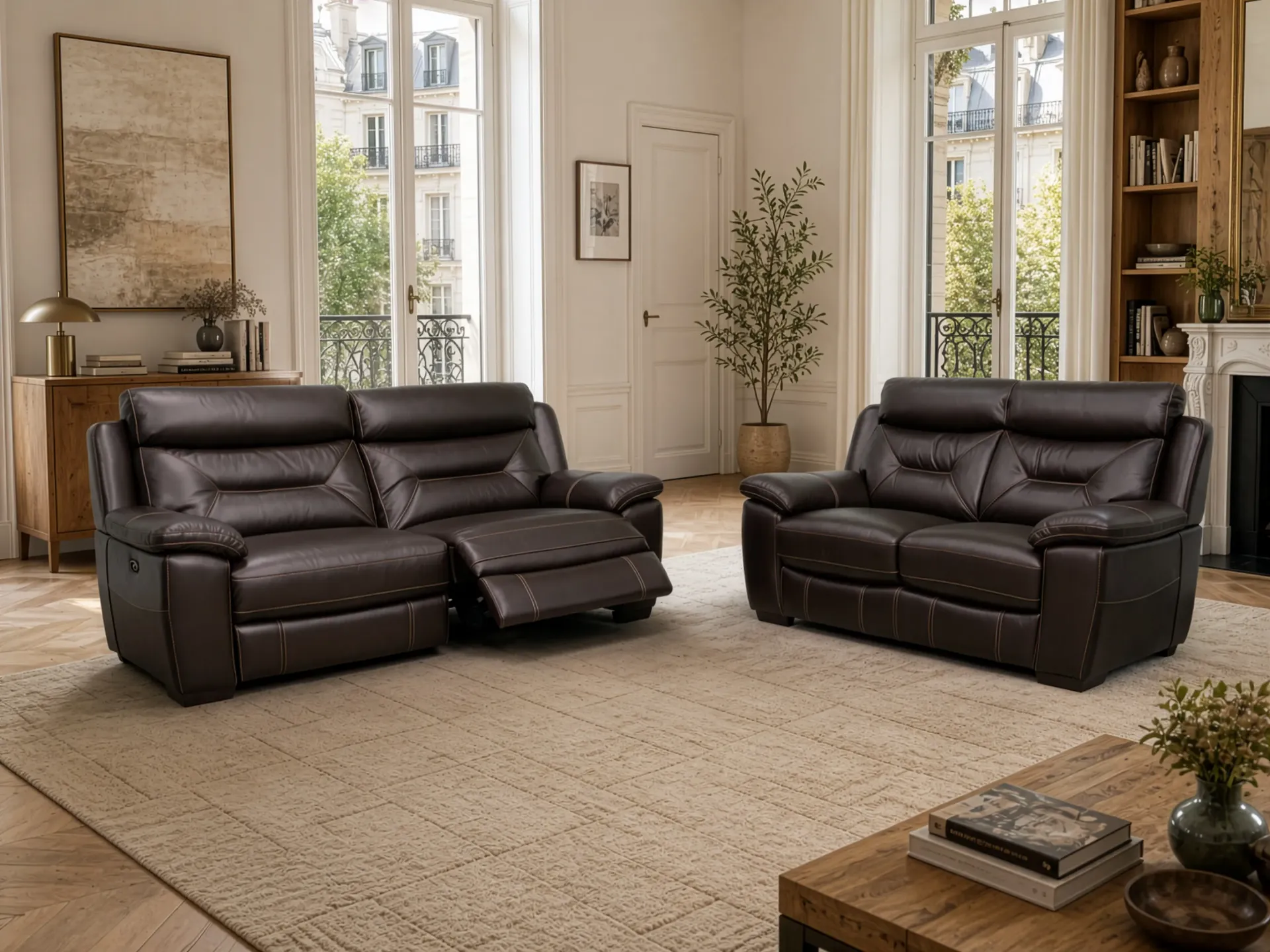 Salon Farah – canapé cuir ou tissu au confort relax et style intemporel