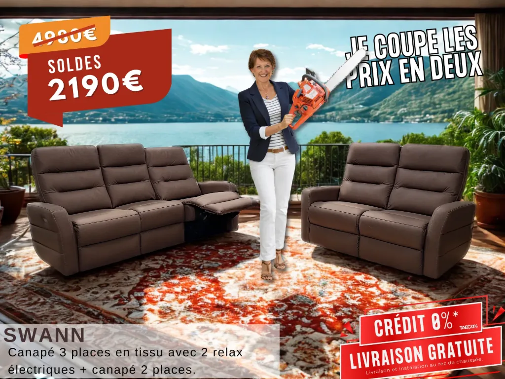 salon relax en tissu SWANN