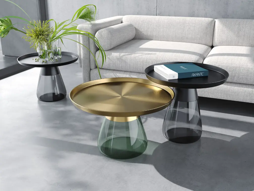bout de canapé Drop (noir, Diametre 60 x hauteur 43 cm)