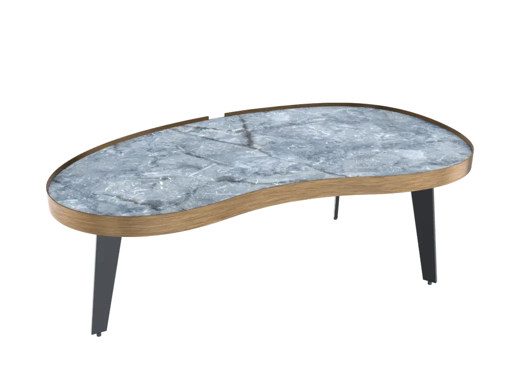 Table basse Monza (marbre onyx, 100 x 60 x 33 cm, Pieds pleins)