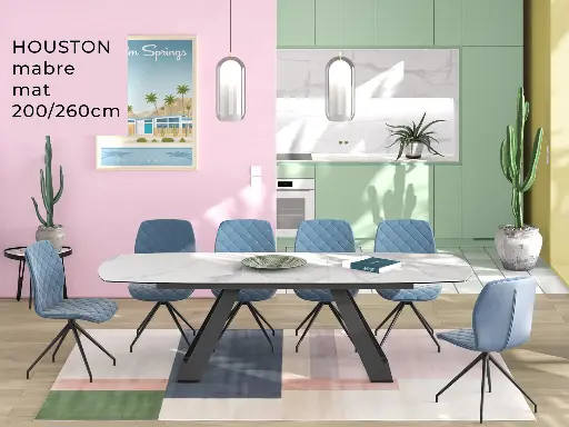 HOUSTON : table de repas en céramique.
